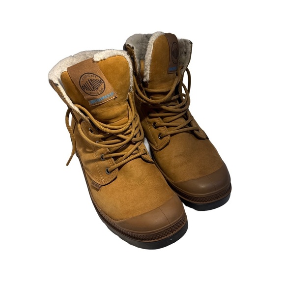 Palladium 72992-697-M Waterproof Boots Men’s 8 Tan Fur Lined Hiking Outdoor - Picture 2 of 16